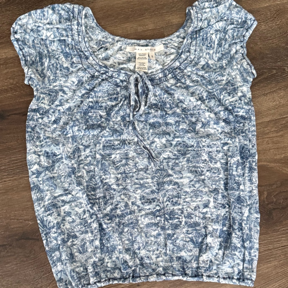 Max Studio Blue and White Women's Blouse